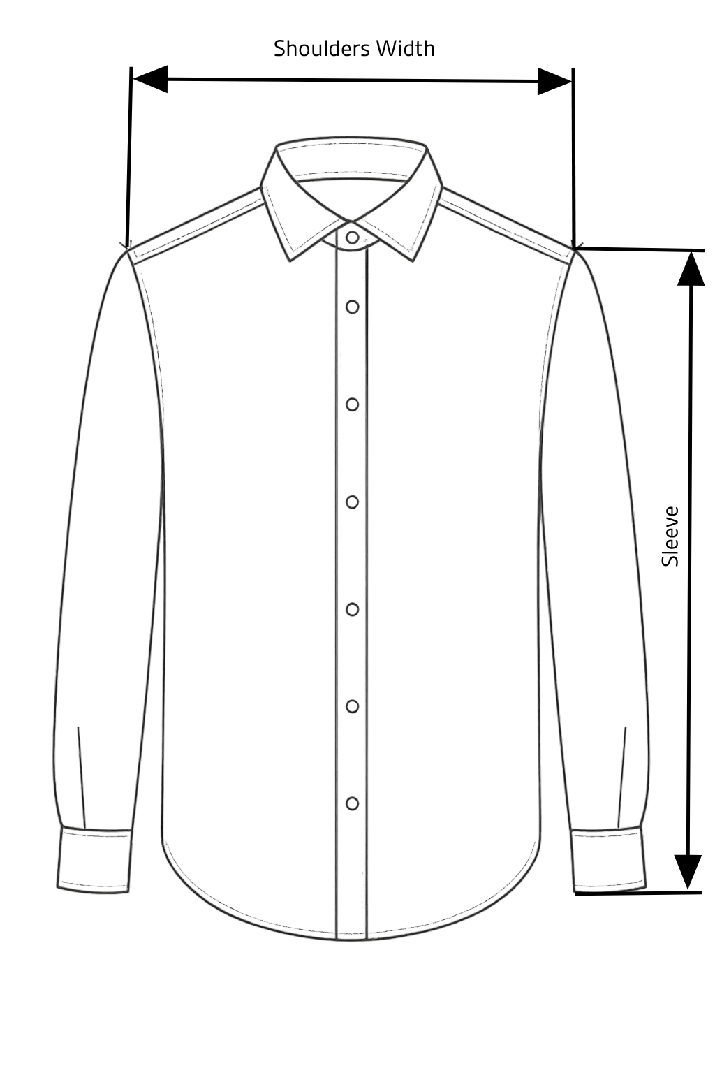 Shirt blueprint, front view