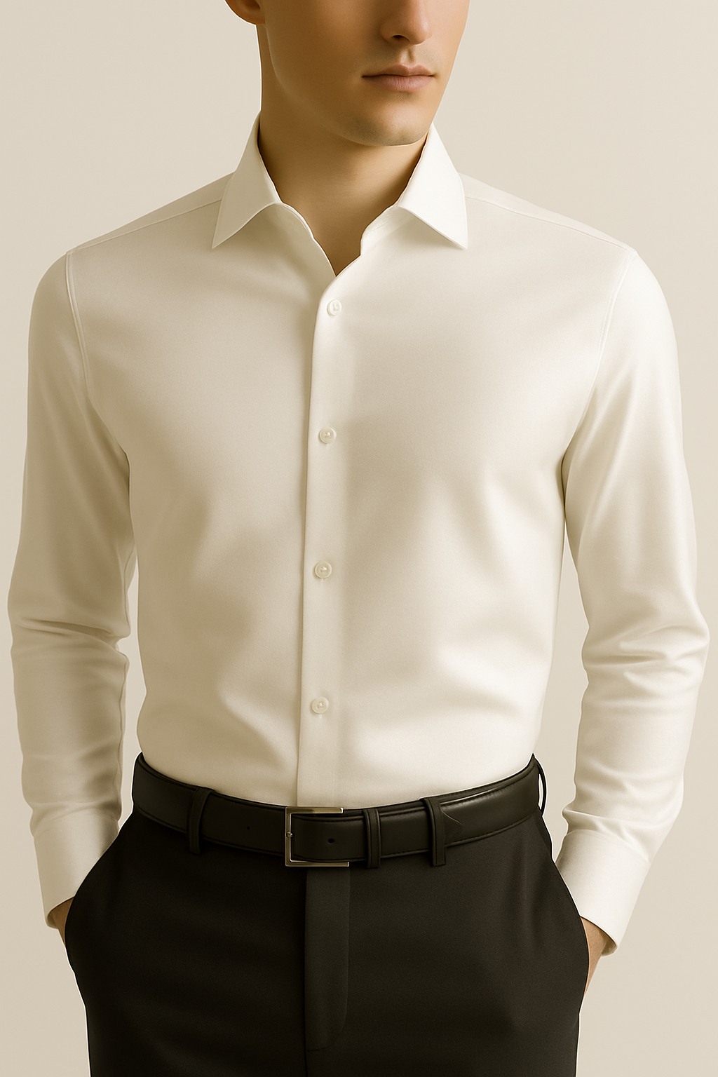 Prestige Edition Soft Silver White Formal Shirt